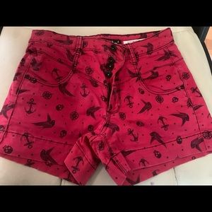 LoveSick Red High Waisted Shorts, Size: 5